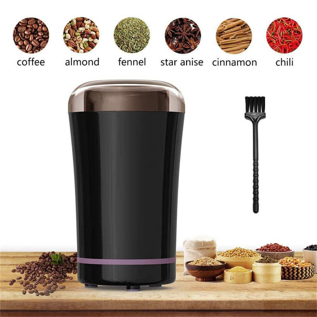 Electric Coffee Grinder Grinding Milling Bean Nut Spice Matte Blade Blender New